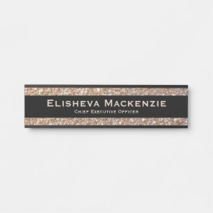 Rose Gold Faux Glitter Glam Büro-Türschilder Türschild