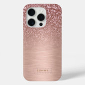 Rose-gold Faux Glitter & Metallic Texture Case-Mate iPhone Hülle (Rückseite)