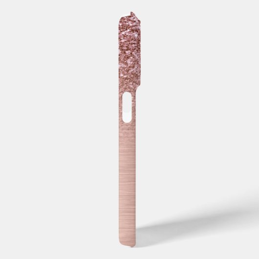 Rose-gold Faux Glitter & Metallic Texture Case-Mate iPhone Hülle (Rückseite / Rechts)