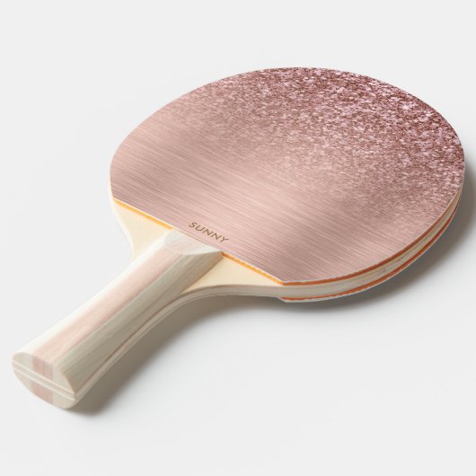 Rose-gold Faux Glitter & Metallic Texture Tischtennis Schläger (Vorderseite)