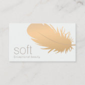 Rose Gold Feather Esthetische Pflege Visitenkarte (Vorderseite)