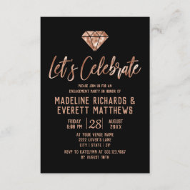 Rose Gold Feiern Engagement Party einladen Einladung