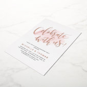 Rose Gold feiert mit US Script einfach Folieneinladung (Gedreht)