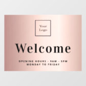 Rose Gold Firmenlogo Fensteraufkleber (Blatt)