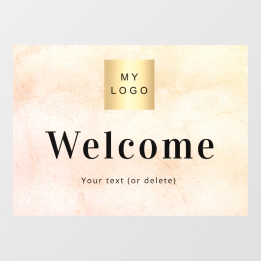 Rose Gold Firmenlogo Fensteraufkleber (Blatt)