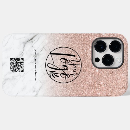 Rose Gold Firmenlogo für Marmor Case-Mate iPhone Hülle (Rückseite (Horizontal))