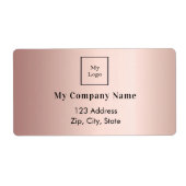 Rose Gold-Firmenlogo Rücksendeadresse (Vorne)