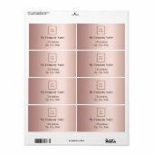 Rose Gold-Firmenlogo Rücksendeadresse (Vorne)