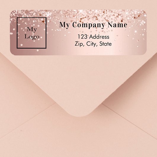 Rose Gold-Firmenlogo Rücksendeadresse