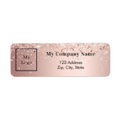 Rose Gold-Firmenlogo Rücksendeadresse (Vorne)