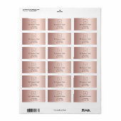 Rose Gold-Firmenlogo Rücksendeadresse Adressaufkleber (Vorne)