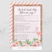 Rose Gold Flamingo Brautparty Game DRUCKT (Vorne/Hinten)