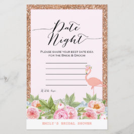 Rose Gold Flamingo Brautparty Game DRUCKT