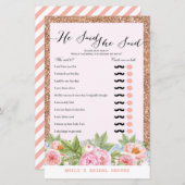 Rose Gold Flamingo Brautparty Game DRUCKT (Vorne/Hinten)