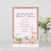 Rose Gold Flamingo Brautparty Game DRUCKT (Stehend Vorderseite)