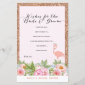 Rose Gold Flamingo Brautparty Game DRUCKT (Vorderseite)