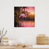 Rosé Gold Flamingo Serenity Poster (Küche)