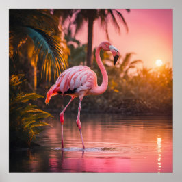 Rosé Gold Flamingo Serenity Poster