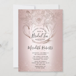 Rose Gold Flora Teezeremonie auf dem Monte Tamaro Einladung