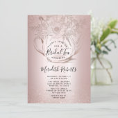 Rose Gold Flora Teezeremonie auf dem Monte Tamaro Einladung (Stehend Vorderseite)