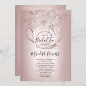 Rose Gold Flora Teezeremonie auf dem Monte Tamaro Einladung (Vorne/Hinten)