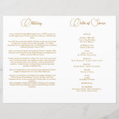 Rose & Gold Floral 2 Foto Beerdigung Programm (Rückseite)