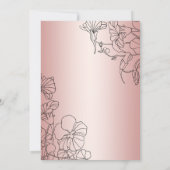 Rose Gold Floral 60. Geburtstagsparty Einladung (Rückseite)