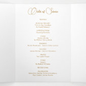 Rose & Gold Floral 6 Foto Gedicht Beerdigung Progr Dreifach-gefaltete Programmkarte (Innenseite Mitte)