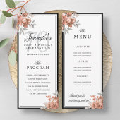 Rose Gold Floral 70th Birthday Program Menu Einladung