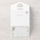 Rose Gold Floral Baby Babydusche All In One Einladung (Außenbereich)