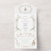 Rose Gold Floral Baby Babydusche All In One Einladung (Innen Boden)