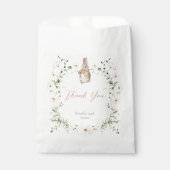 Rose Gold Floral Baby Babydusche Geschenktütchen (Vorderseite)