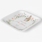 Rose Gold Floral Baby Babydusche Pappteller (Gewinkelt)