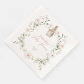 Rose Gold Floral Baby Babydusche Serviette (Ecke)