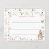 Rose Gold Floral Baby Bunny Showcard (Vorne/Hinten)