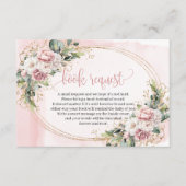 Rose Gold Floral Baby Shower Book Request Insert (Vorderseite)