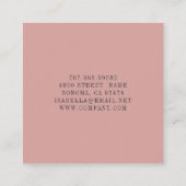 Rose Gold Floral Banner Eventplaner Quadratische Visitenkarte (Rückseite)