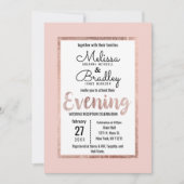Rose Gold Floral Blush Pink Pinsel Script Abend Einladung (Vorderseite)