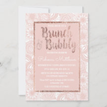 Rose Gold Floral Blush Rosa Brush Brunch Bubble