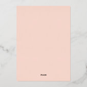 Rose Gold Floral Border Islamische Hochzeit Einlad Folieneinladung (Rückseite)