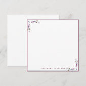 Rose Gold Floral Border Mitteilungskarte (Vorne/Hinten)