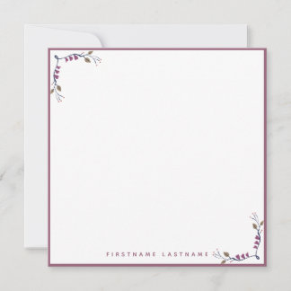 Rose Gold Floral Border Mitteilungskarte