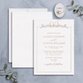 Rose Gold Floral Border Monogram Wedding Folieneinladung