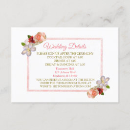 Rose Gold Floral Bouquet Hochzeitskarte Begleitkarte