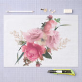 Rose Gold Floral Bouquet Wasserfarben Dekoupage Seidenpapier (Handwerk)