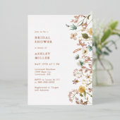 Rose Gold Floral Brautparty Folieneinladung (Stehend vorne)