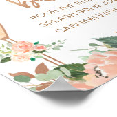 Rose Gold Floral Brautparty Mimosa-Zeichen Poster (Ecke)