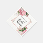 Rose Gold Floral Brautparty Pink Geometrisch Serviette (Ecke)