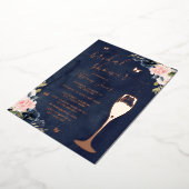 Rose Gold Floral Bubbly Brautparty Folieneinladung (Gedreht)