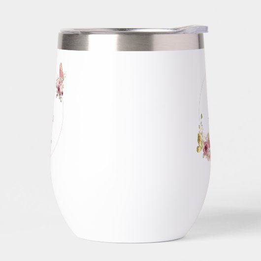 Rose Gold Floral Butterfly Custom Text (Links)